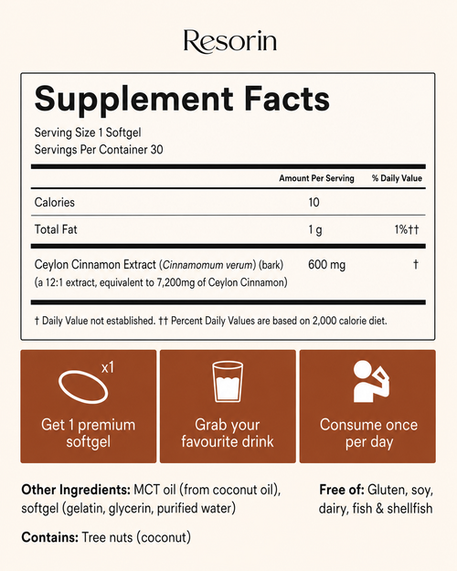 Ceylon Cinnamon 7200mg equivalent with MCT Oil